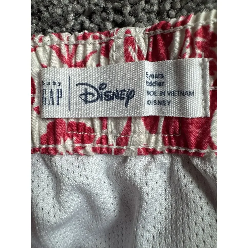 Disney GAP Mickey Mouse Swim Tropical Trunks Red White Size 5 Year Old Aloha
